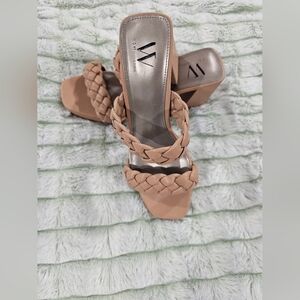Worthington Tan Braided Block Heel Sandals - Women